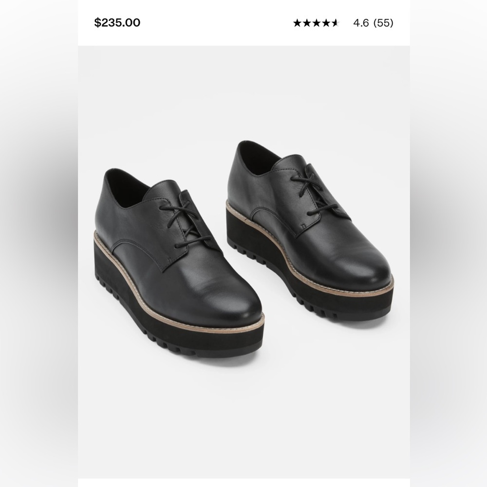 Eileen Fisher Eddy Smooth Leather Platform Oxford